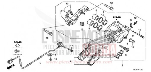 REAR BRAKE CALIPER VFR1200XDC de 2012